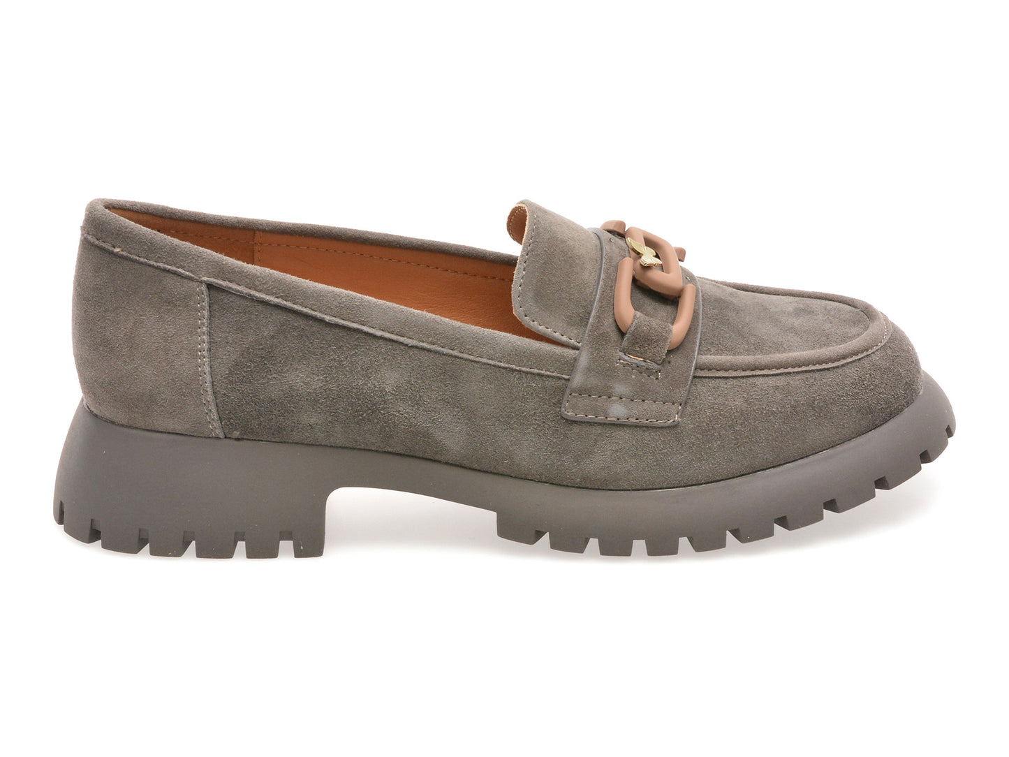 Mocasini GRYXA gri, V856G45, din piele intoarsa