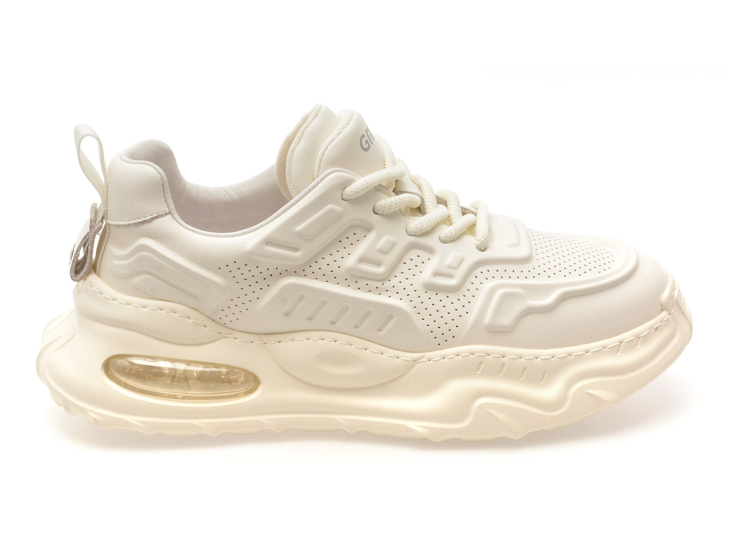 Pantofi sport GRYXA albi, 69005, din piele naturala