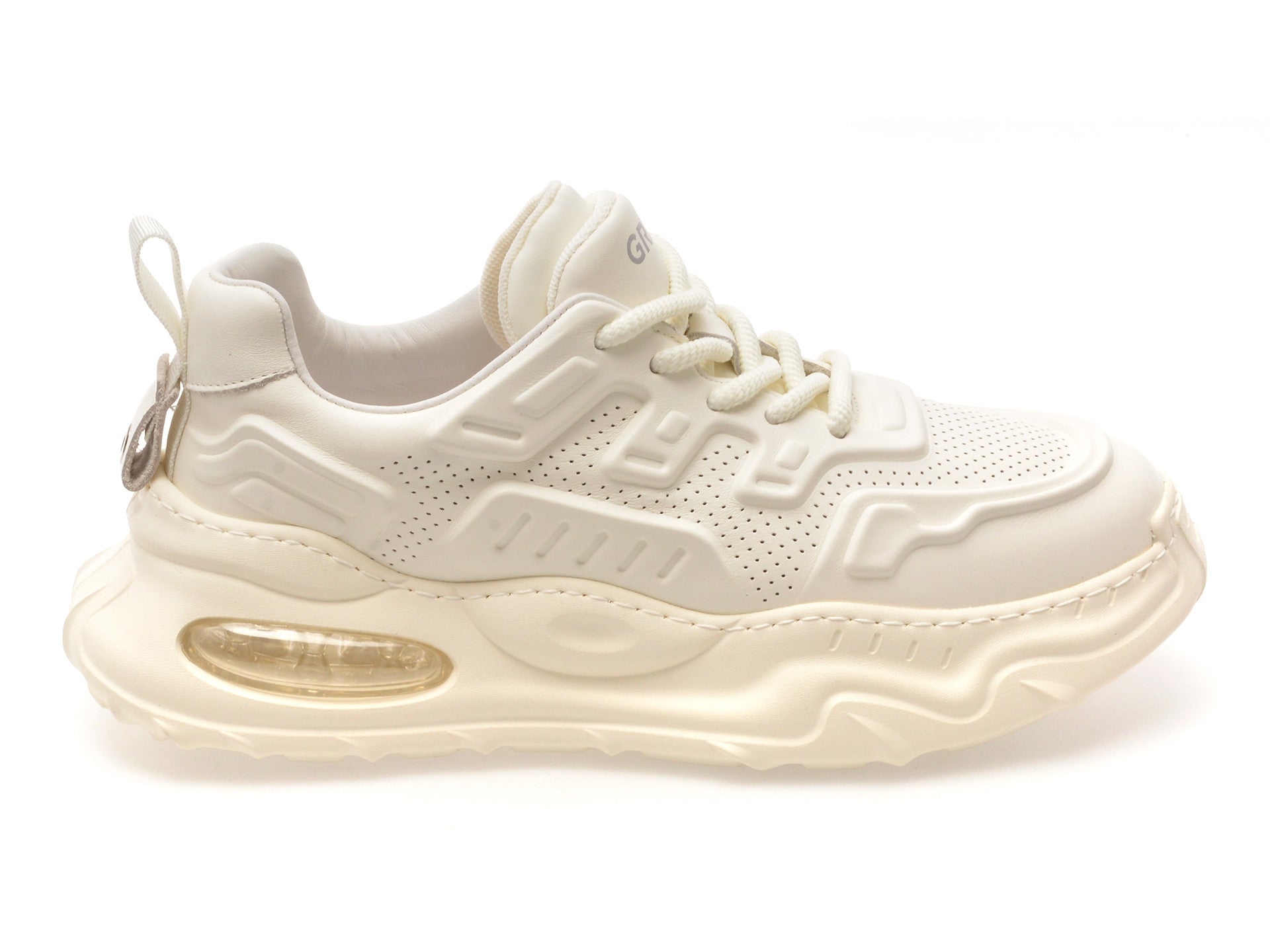 Pantofi sport GRYXA albi, 69005, din piele naturala