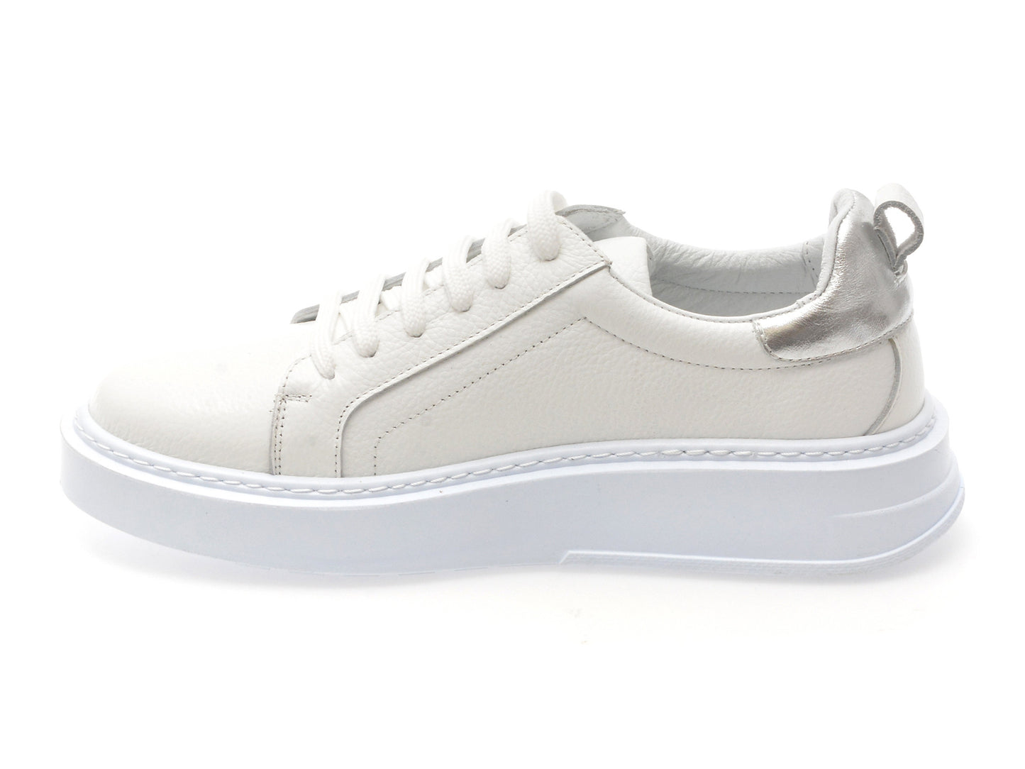 Pantofi sport GRYXA albi, MN2320, din piele naturala