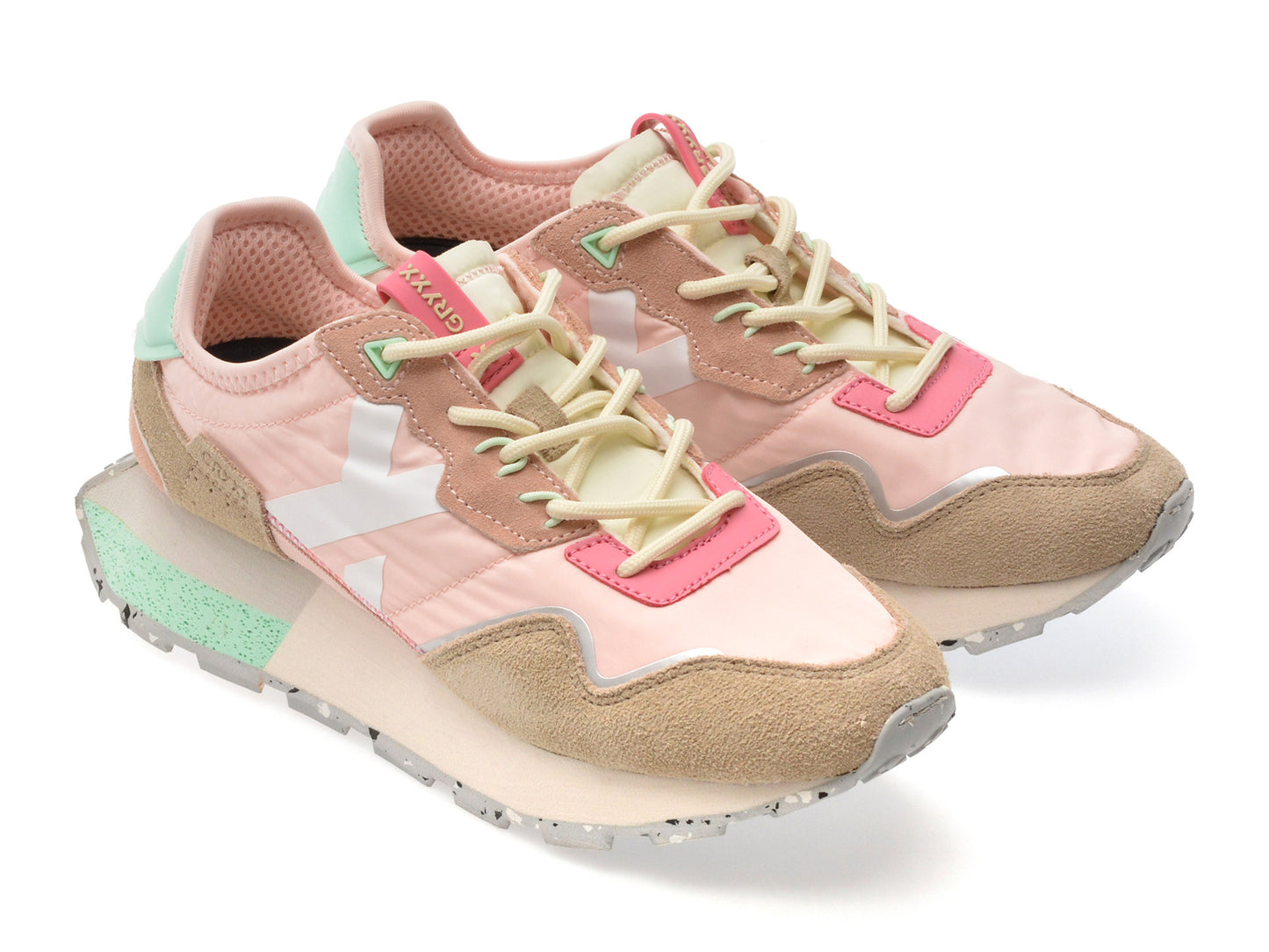 Pantofi sport GRYXA albi, 40061W, din material textil