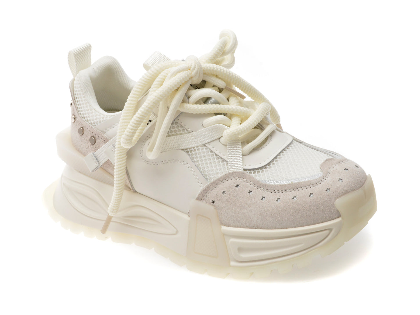 Pantofi sport GRYXA albi, 90511, din material textil