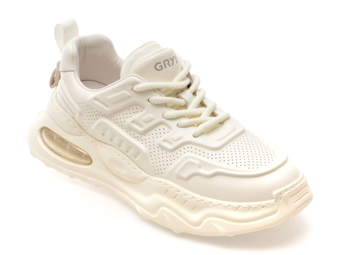 Pantofi sport GRYXA albi, 69005, din piele naturala