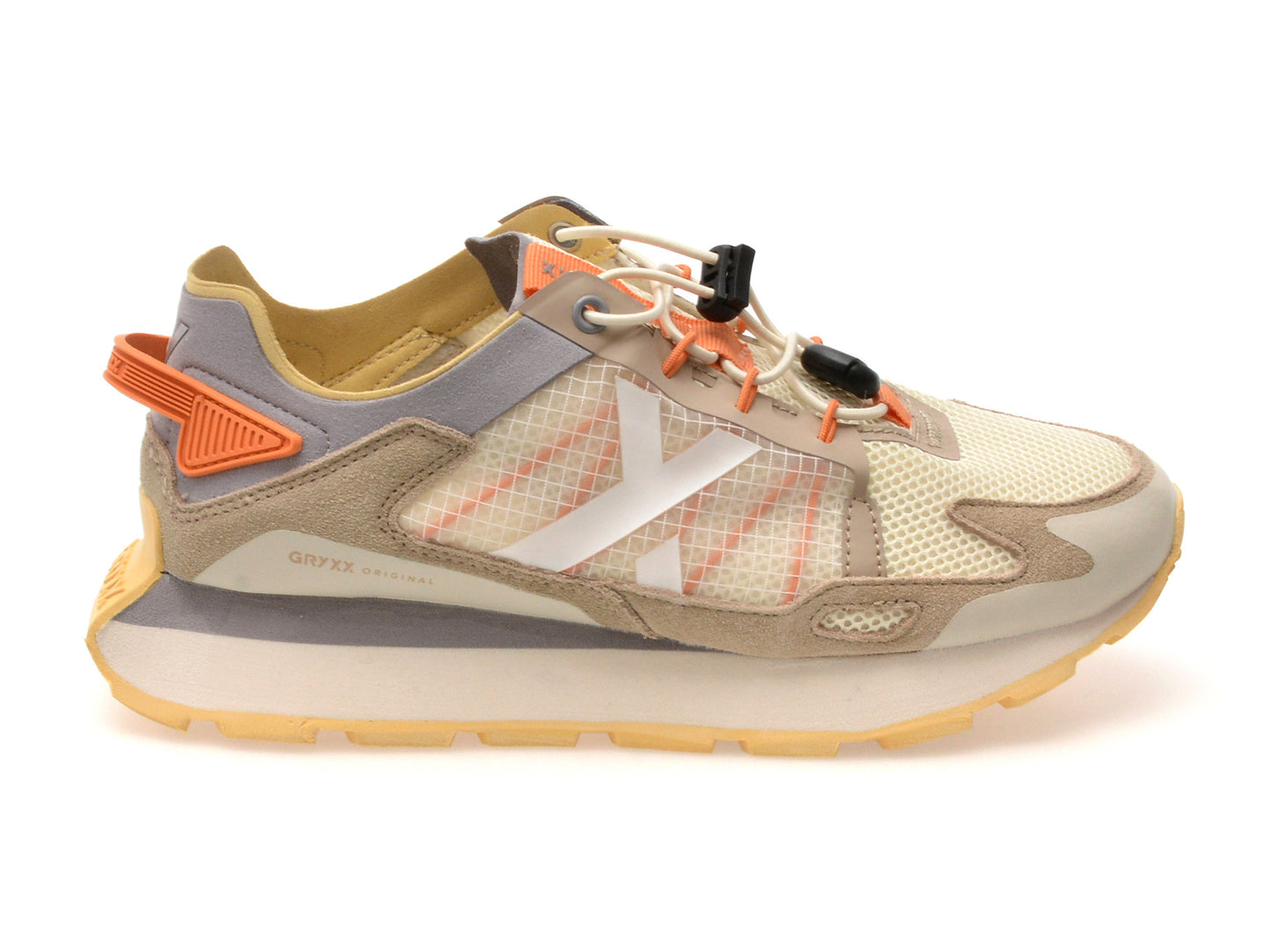 Pantofi sport GRYXA albi, 40049W, din material texil