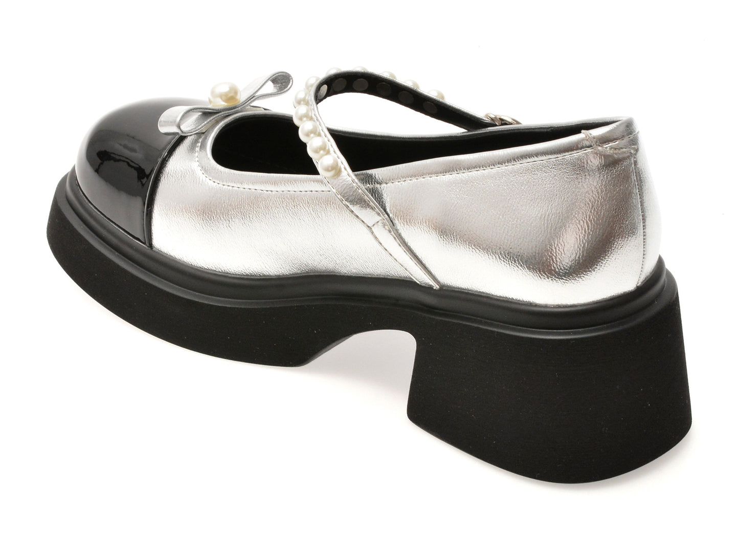 Pantofi GRYXA argintii, 661081, din piele naturala