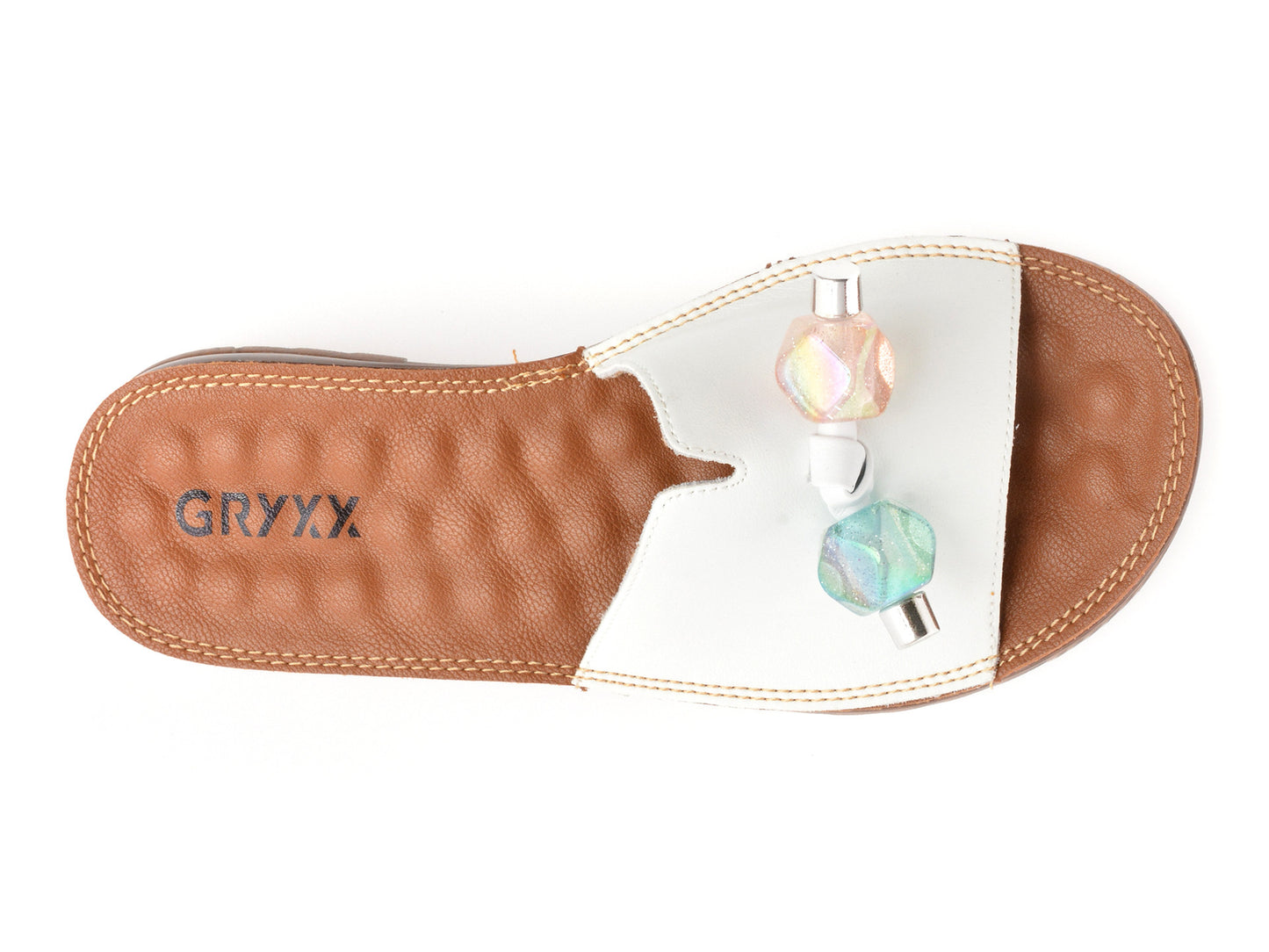 Papuci GRYXA gri, 82910, din piele naturala