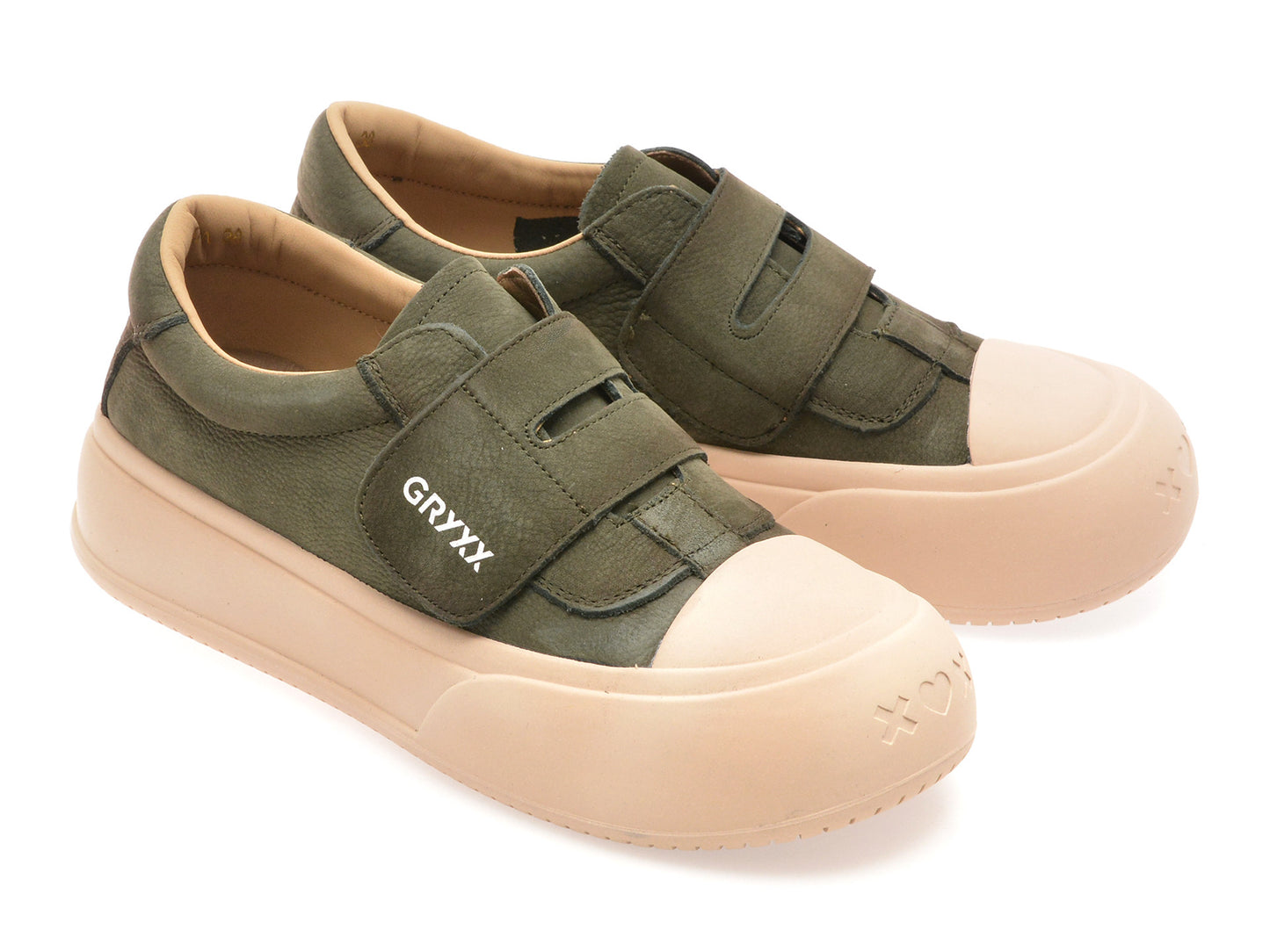 Pantofi sport GRYXA verzi, 8578, din nabuc
