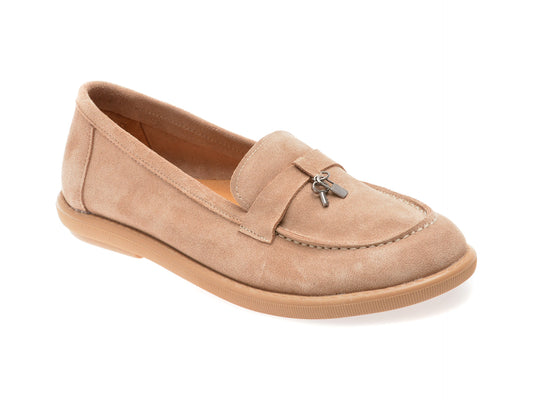 Mocasini GRYXA bej, 617871, din piele intoarsa