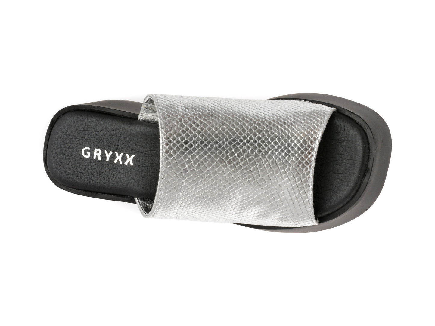Papuci GRYXA negri, 366002, din piele naturala