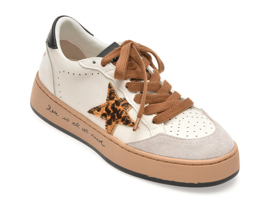 Pantofi sport GRYXA albi, 67338, din piele ecologica