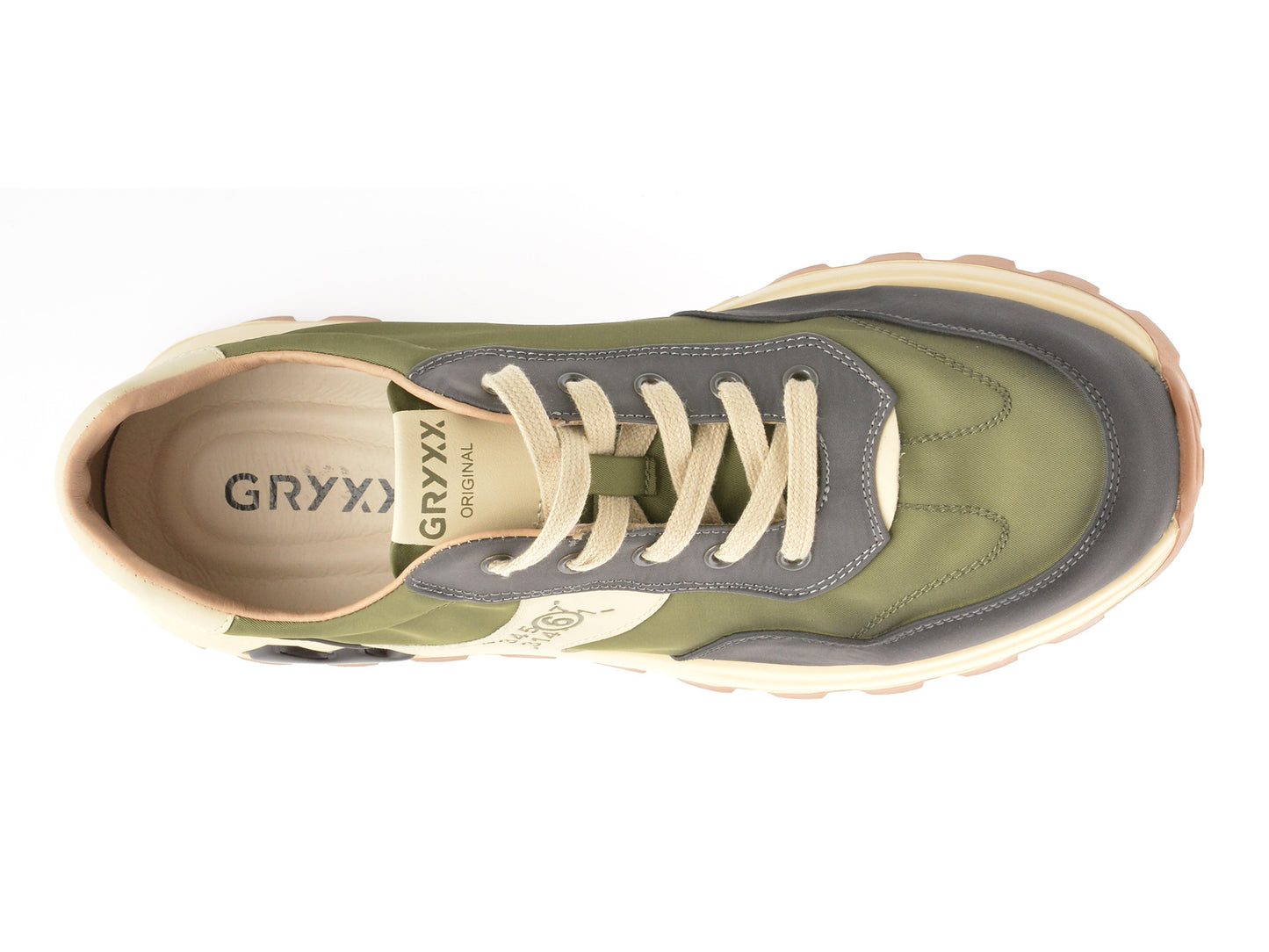 Pantofi sport GRYXA kaki, 5771, din material textil