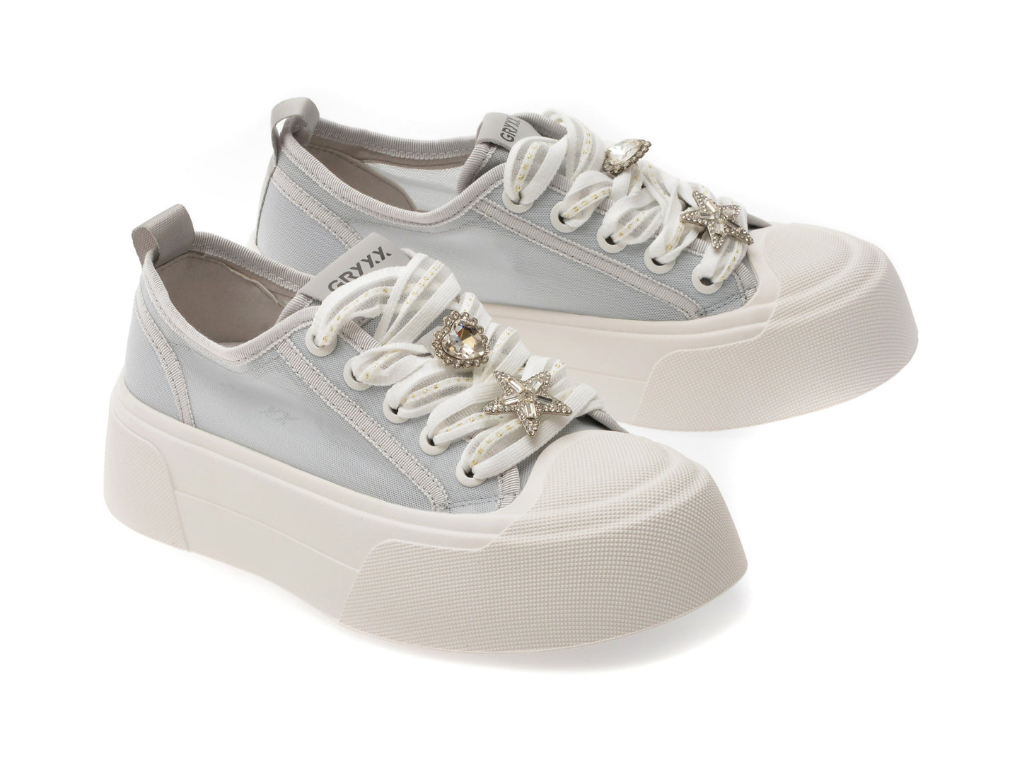 Pantofi sport GRYXA albi, 1092, din material textil