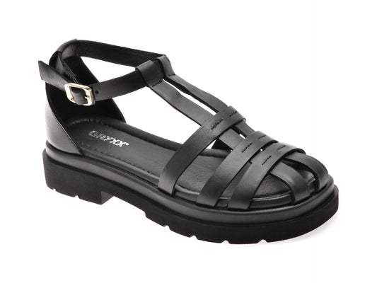 Sandale GRYXA negre, 5231283, din piele naturala
