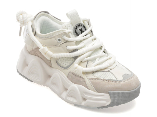 Pantofi sport GRYXA albi, 24120, din material textil