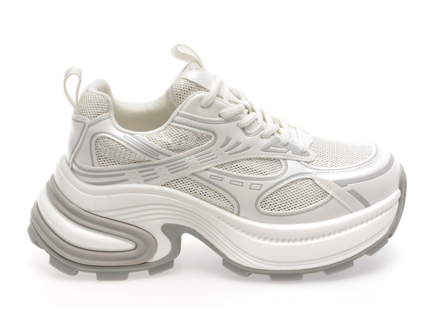 Pantofi sport GRYXA argintii, 1199, din material textil
