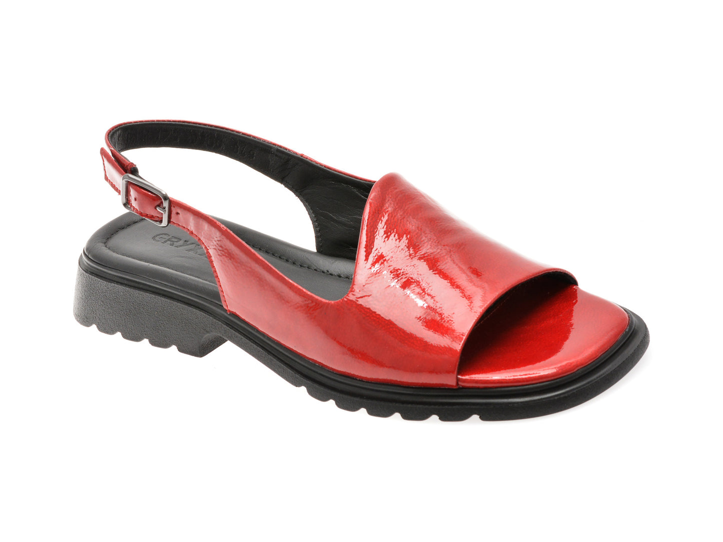 Sandale GRYXA rosii, 1763906, din piele naturala lacuita