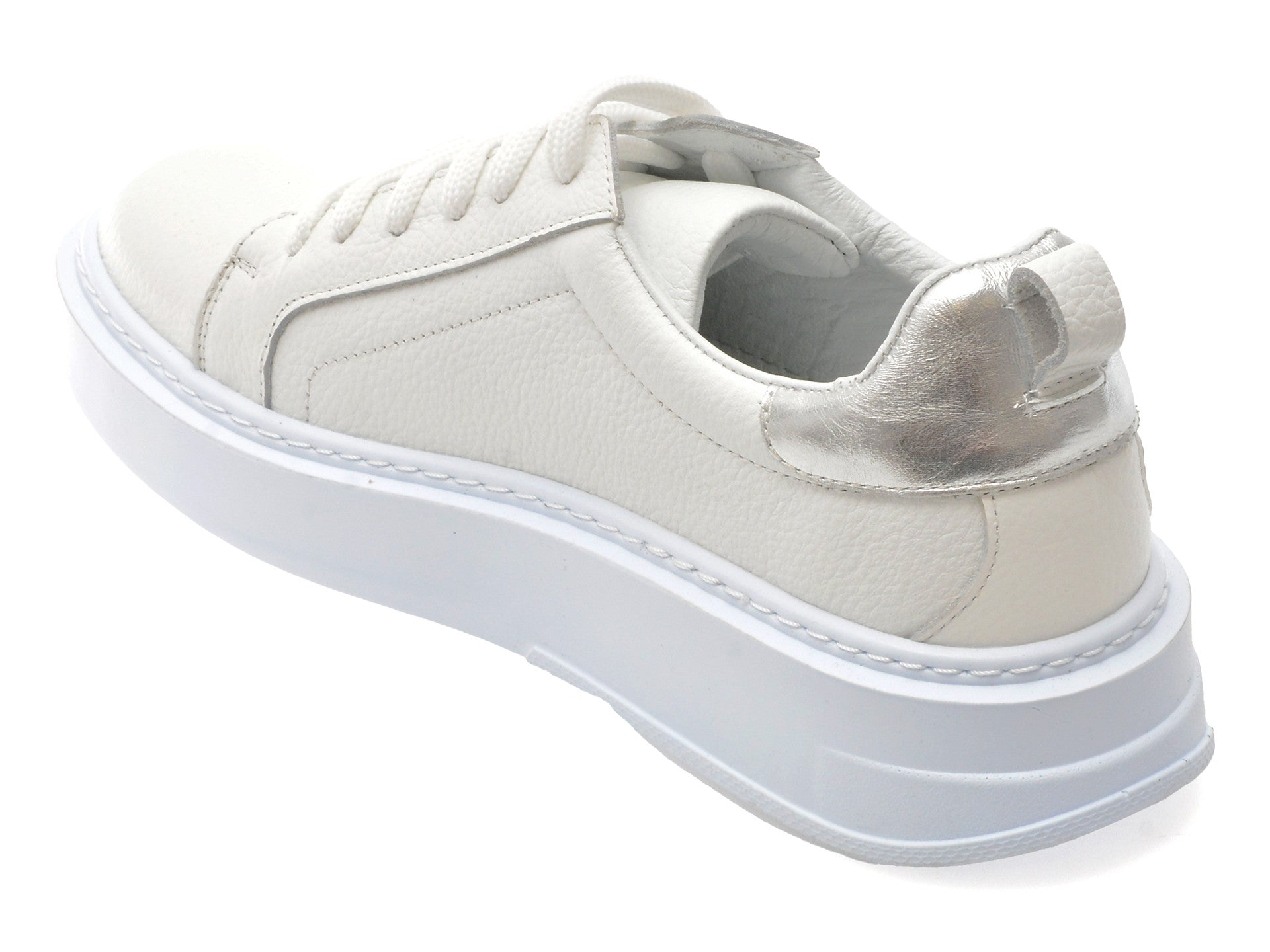Pantofi sport GRYXA albi, MN2320, din piele naturala