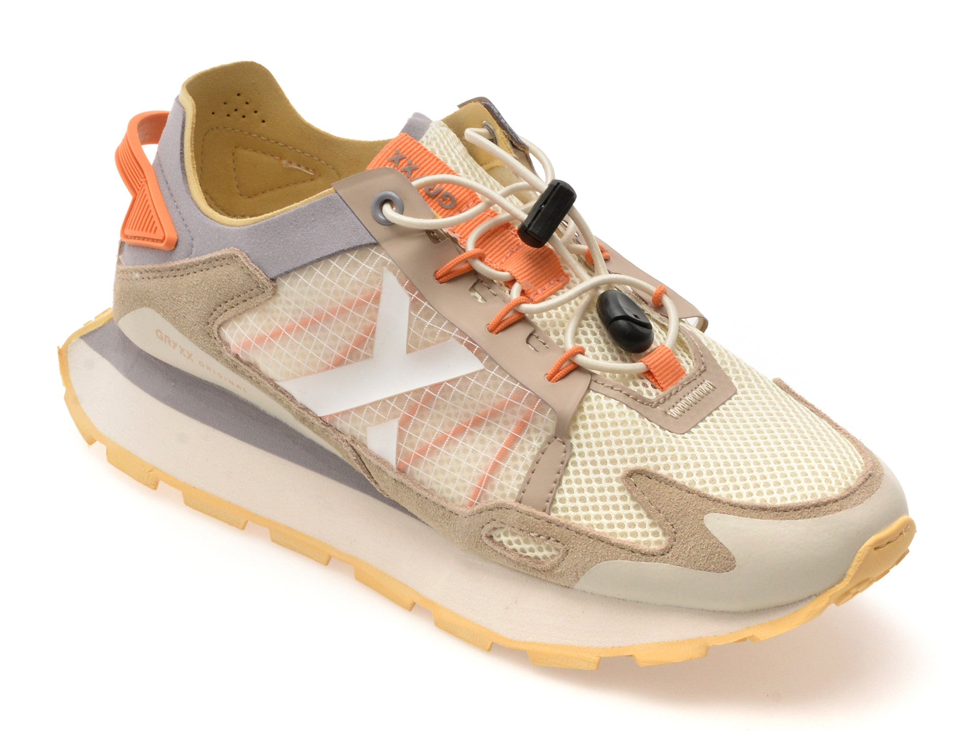 Pantofi sport GRYXA albi, 40049W, din material texil
