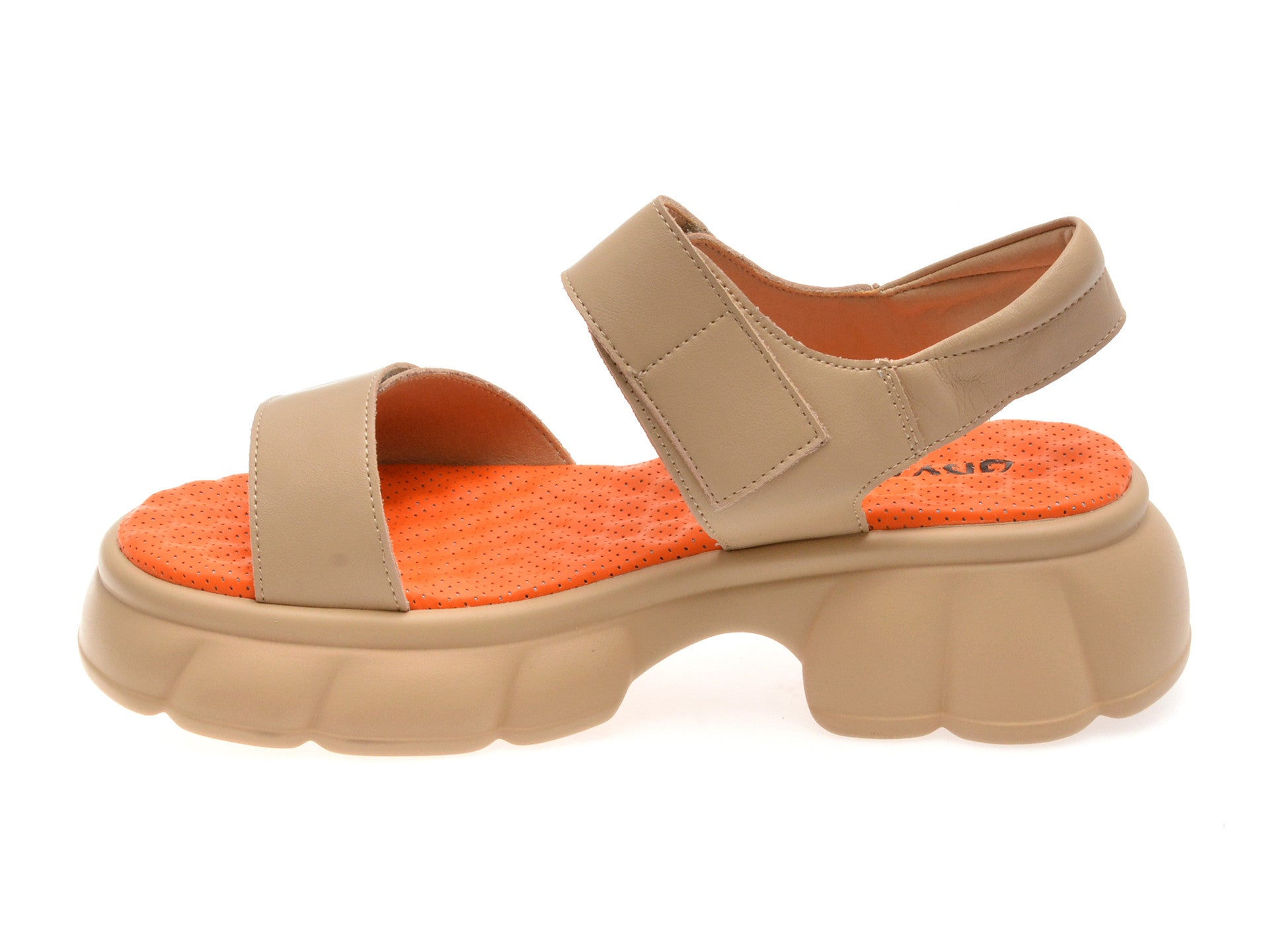 Sandale GRYXA nude, 66387, din piele naturala