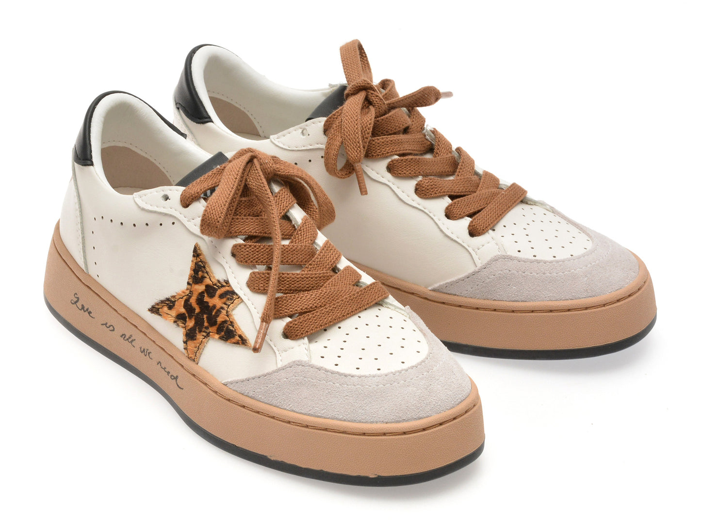 Pantofi sport GRYXA albi, 67338, din piele ecologica
