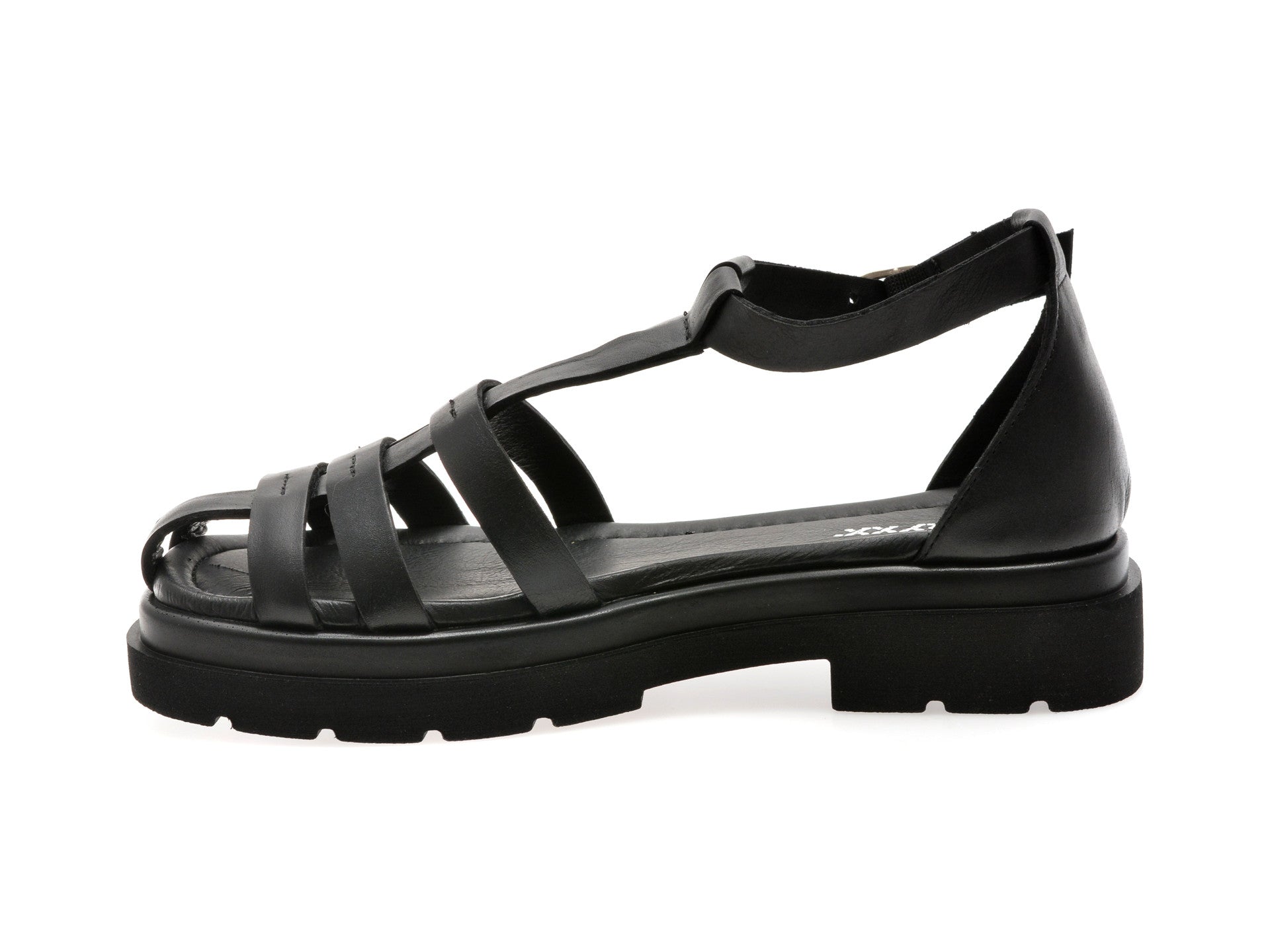 Sandale GRYXA negre, 5231283, din piele naturala
