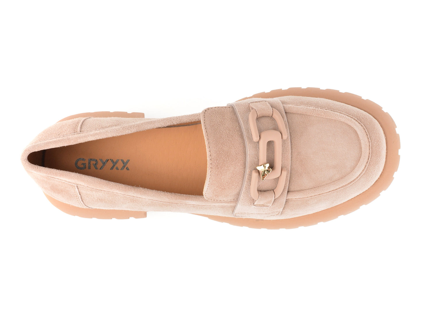 Mocasini GRYXA gri, V856G45, din piele intoarsa