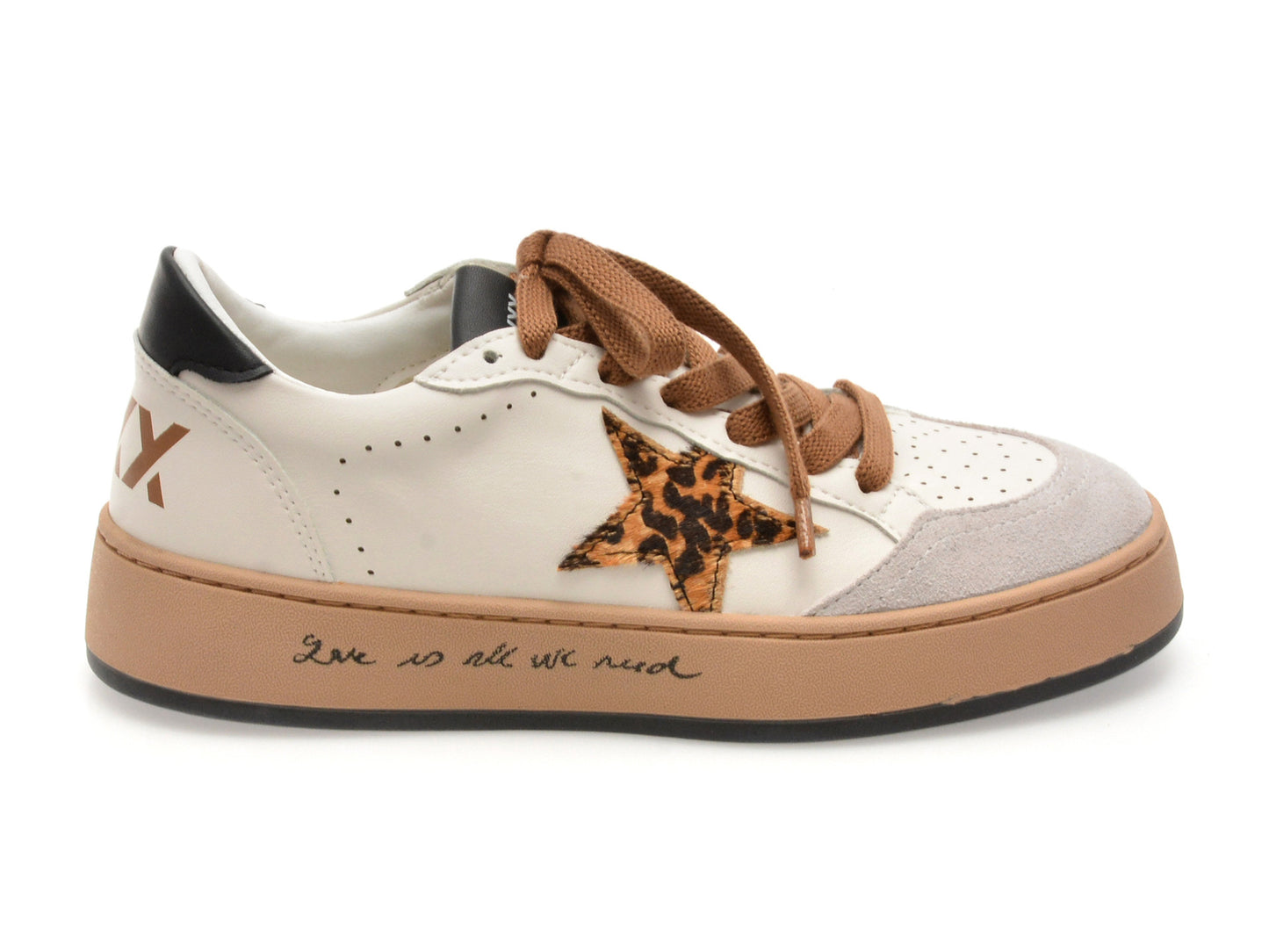 Pantofi sport GRYXA albi, 67338, din piele ecologica