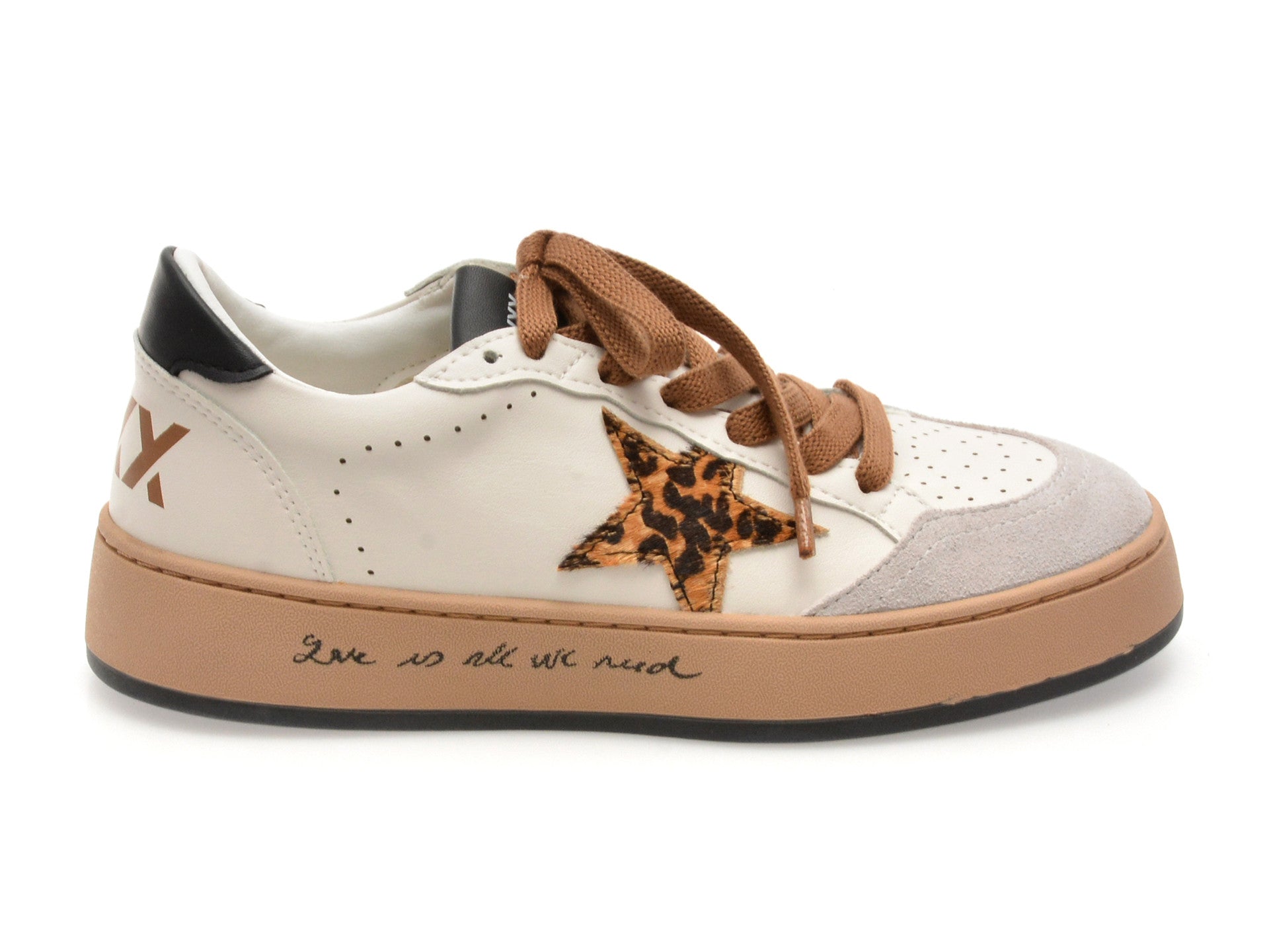 Pantofi sport GRYXA albi, 67338, din piele ecologica