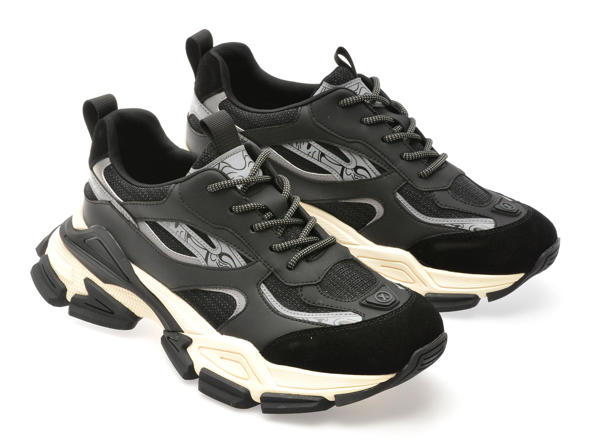 Pantofi sport GRYXA negri, 110031, din material textil
