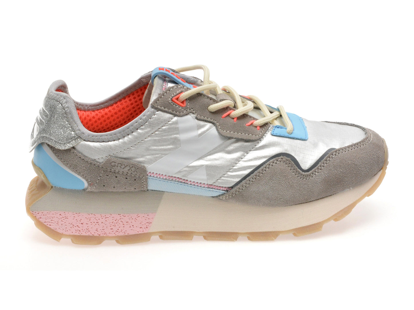 Pantofi sport GRYXA albi, 40061W, din material textil