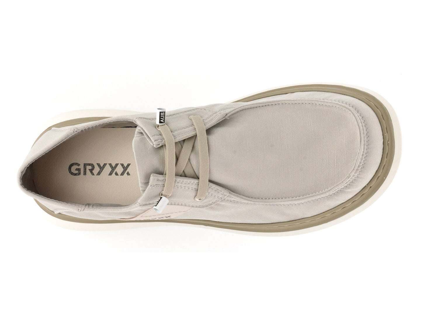 Mocasini GRYXA gri, T1119, din material textil