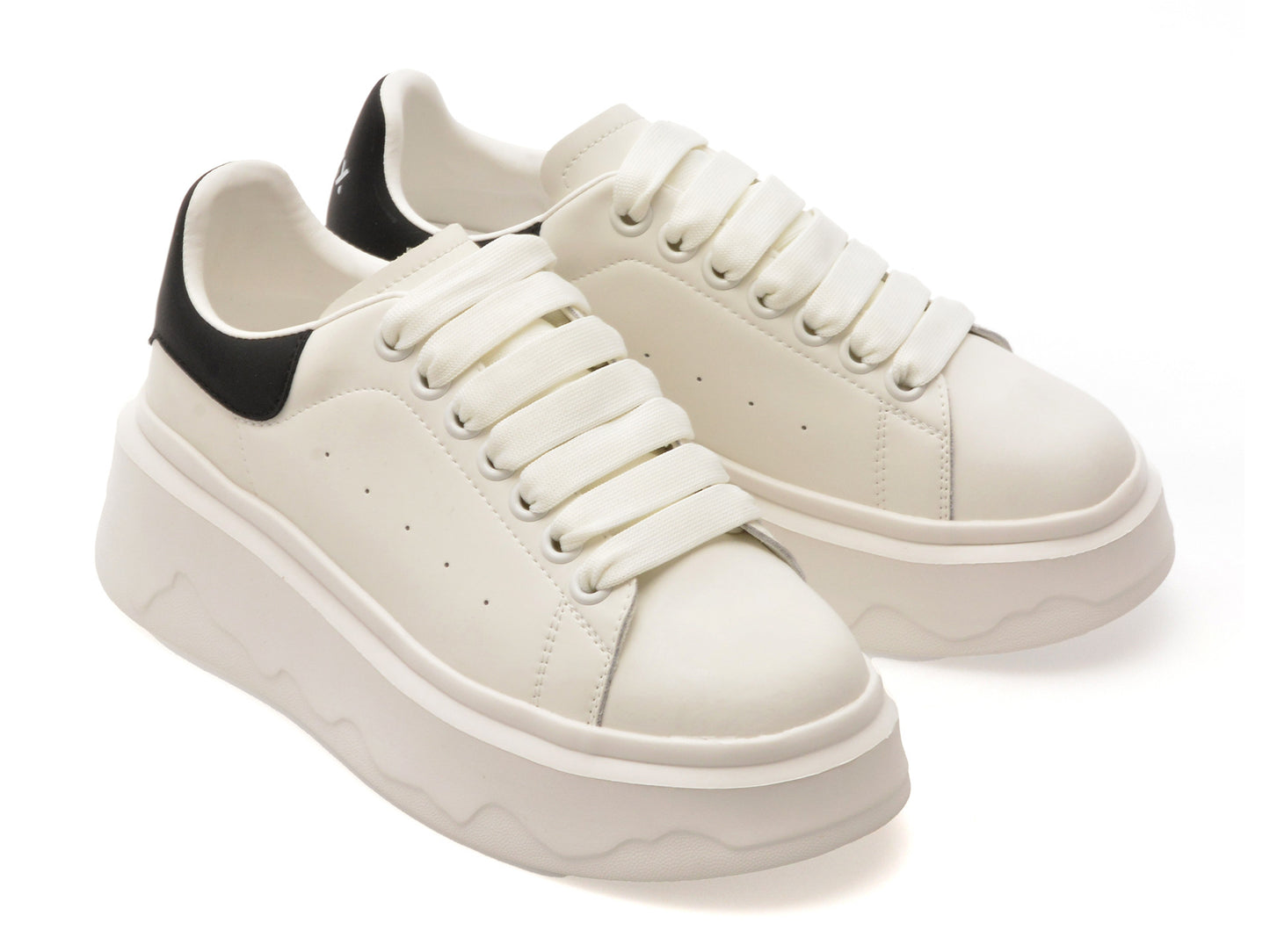 Pantofi sport GRYXA alb-negru, 3F612, din piele naturala