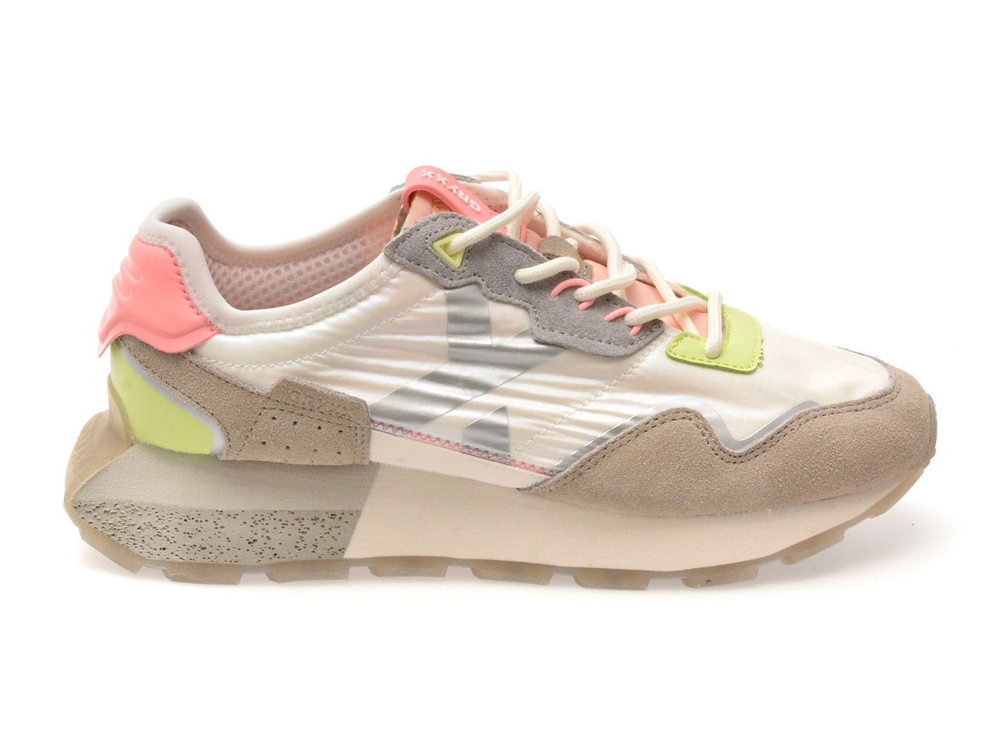 Pantofi sport GRYXA albi, 40061W, din material textil