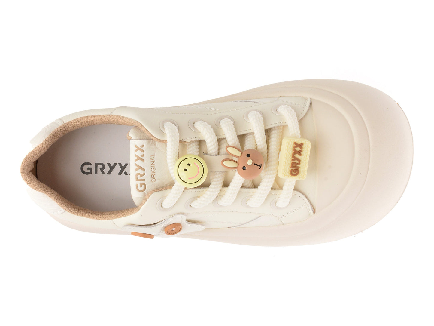 Pantofi sport GRYXA albi, 6857, din piele naturala