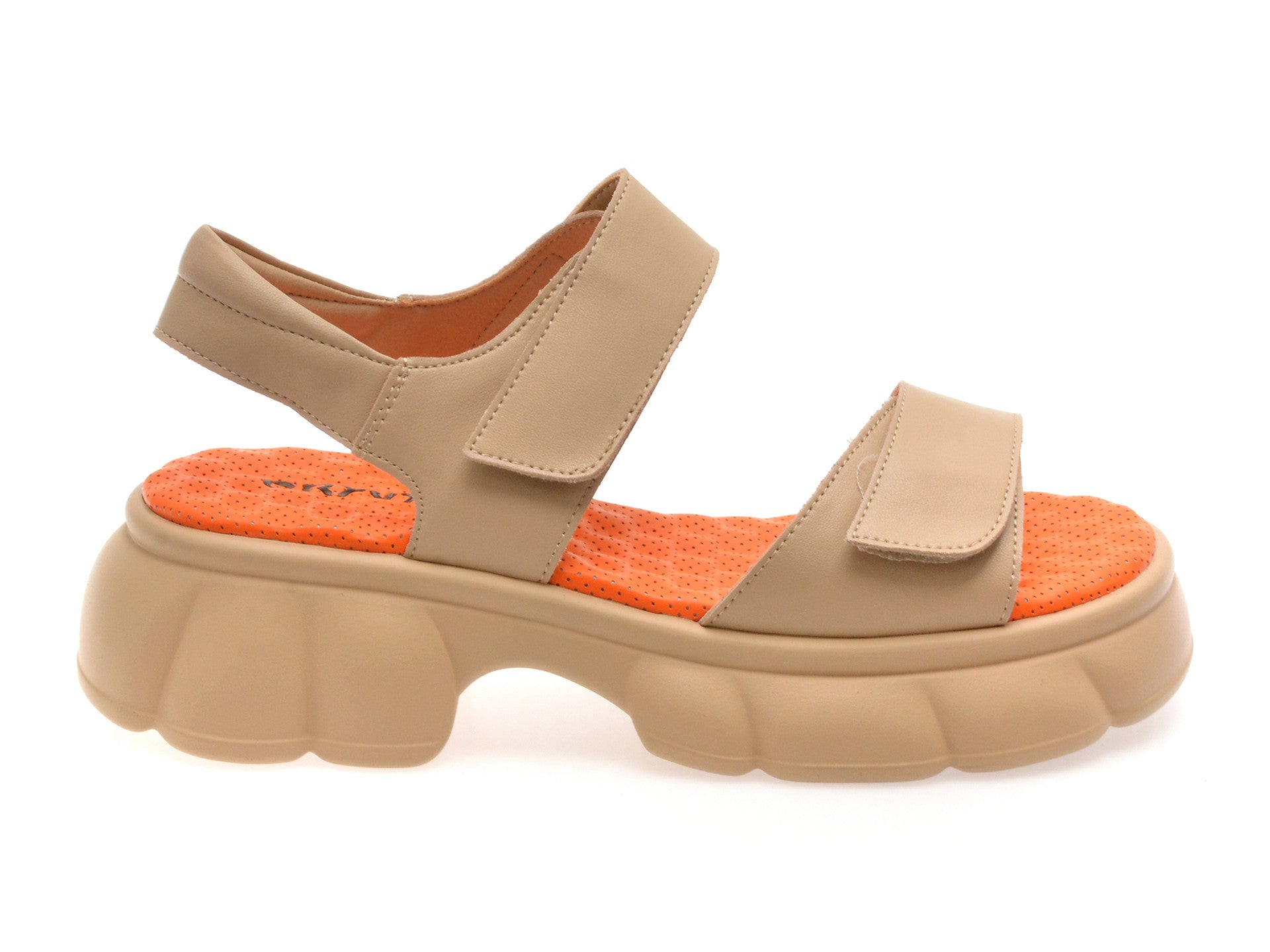 Sandale GRYXA nude, 66387, din piele naturala