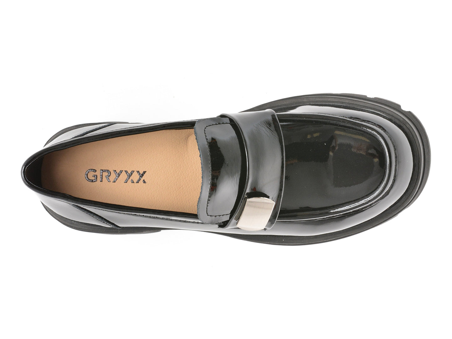 Mocasini GRYXA negri, 88178, din piele naturala