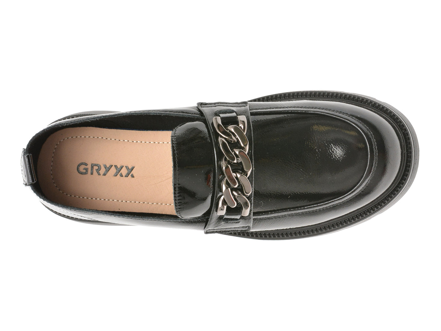 Mocasini GRYXA gri, 911, din piele naturala lacuita