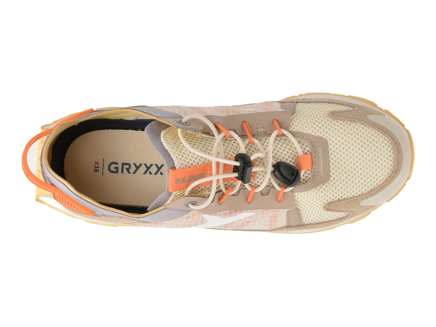 Pantofi sport GRYXA albi, 40049W, din material texil