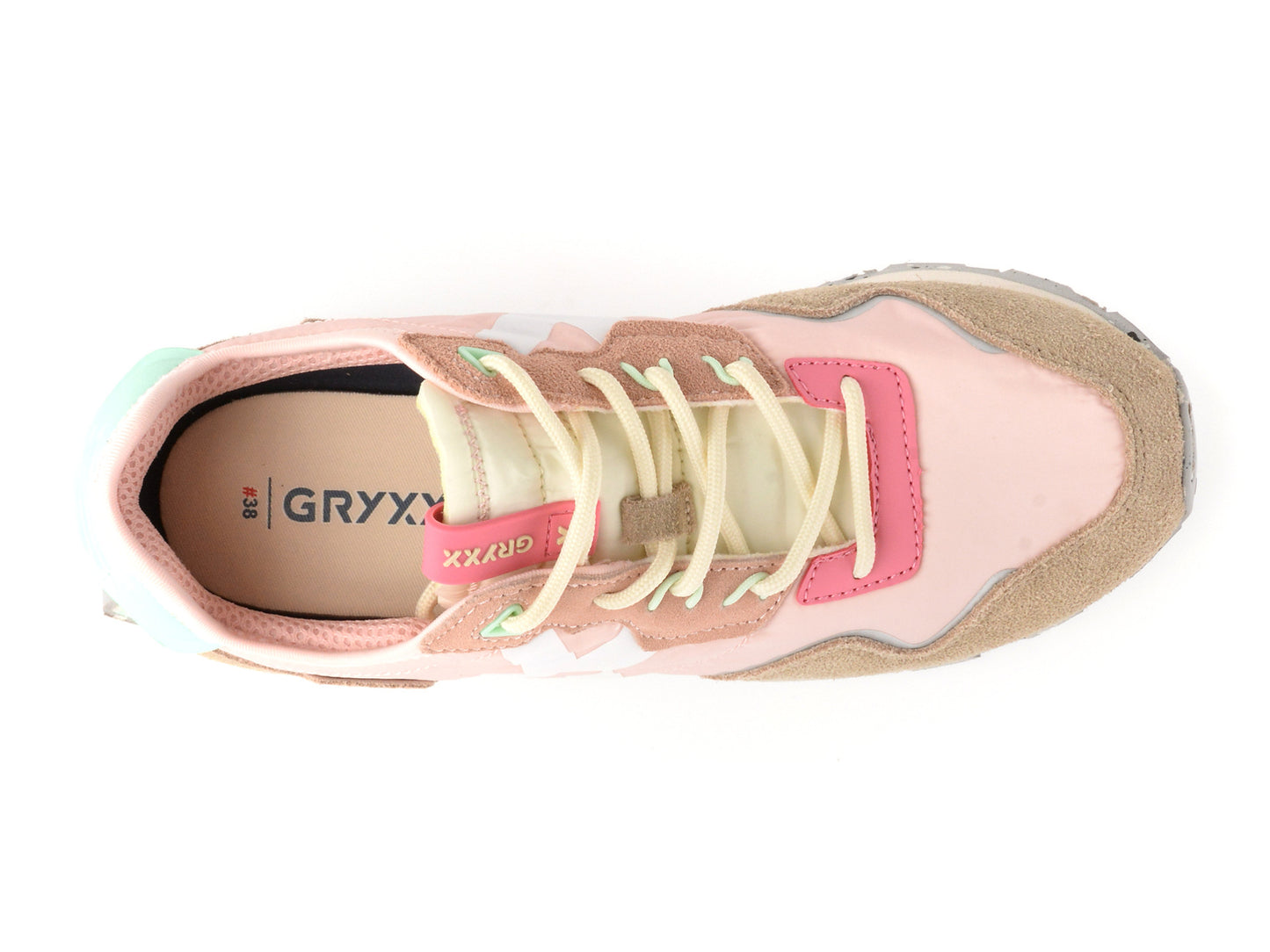 Pantofi sport GRYXA albi, 40061W, din material textil