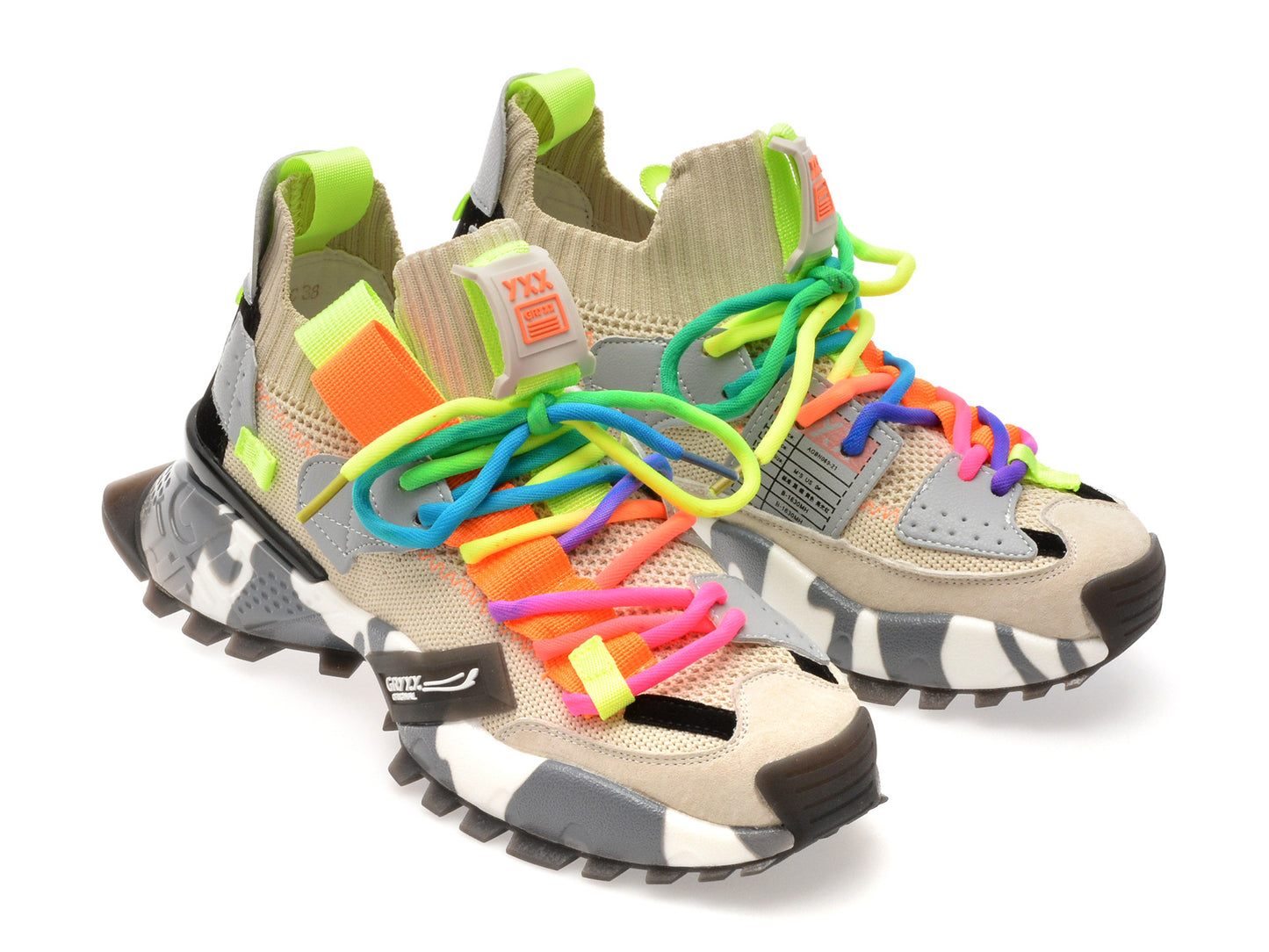 Pantofi sport GRYXA portocalii, 18159, din material textil