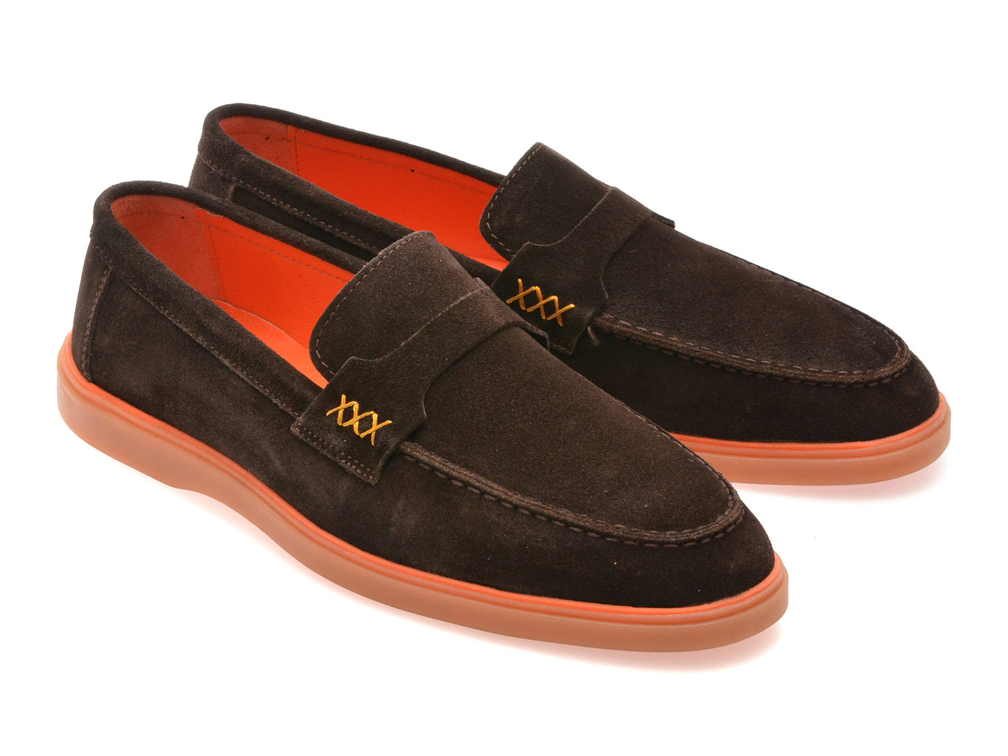 Mocasini GRYXA maro, LP100, din piele intoarsa