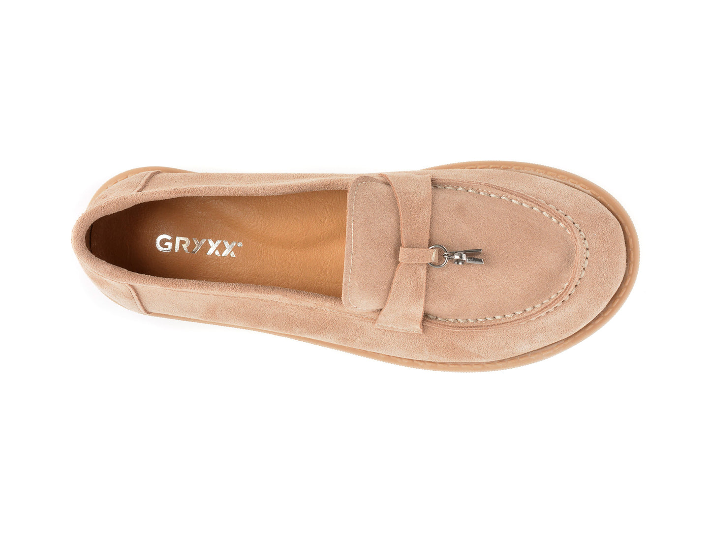 Mocasini GRYXA bej, 617871, din piele intoarsa