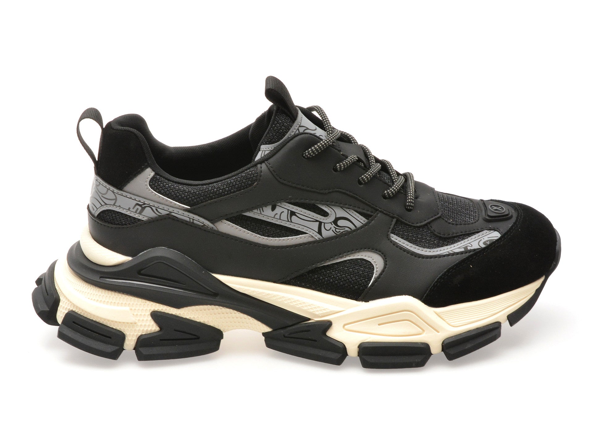 Pantofi sport GRYXA negri, 110031, din material textil