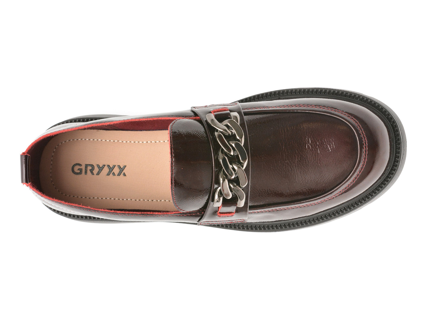 Mocasini GRYXA gri, 911, din piele naturala lacuita