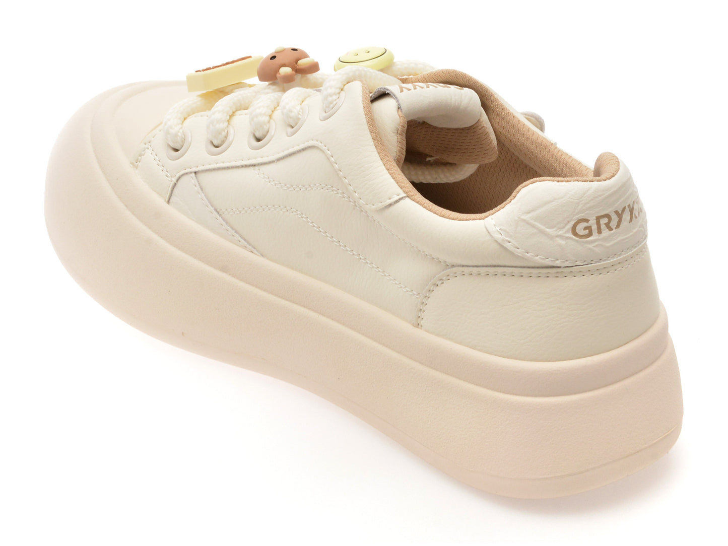 Pantofi sport GRYXA albi, 6857, din piele naturala
