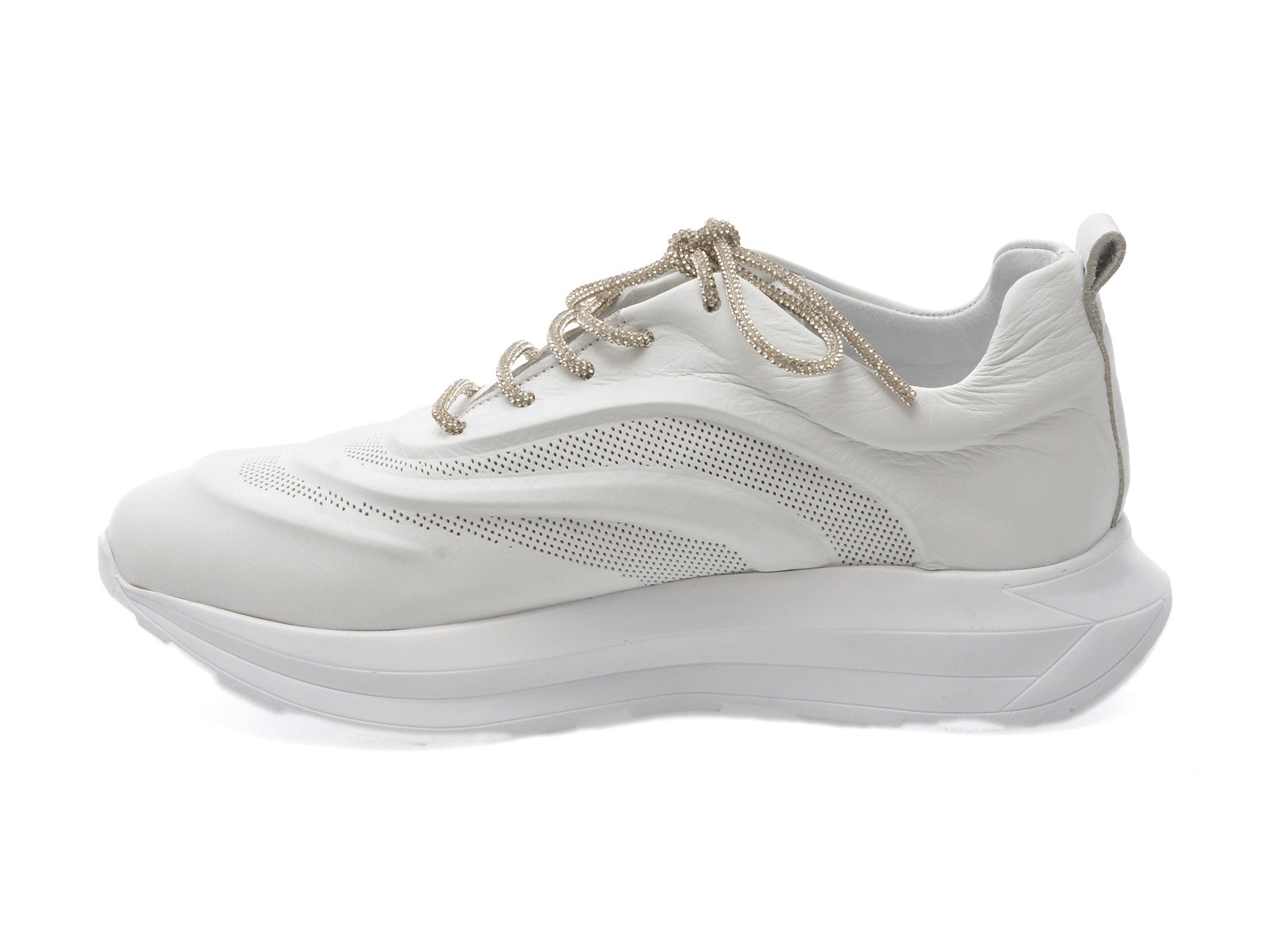 Pantofi sport GRYXA albi, 92241, din piele naturala