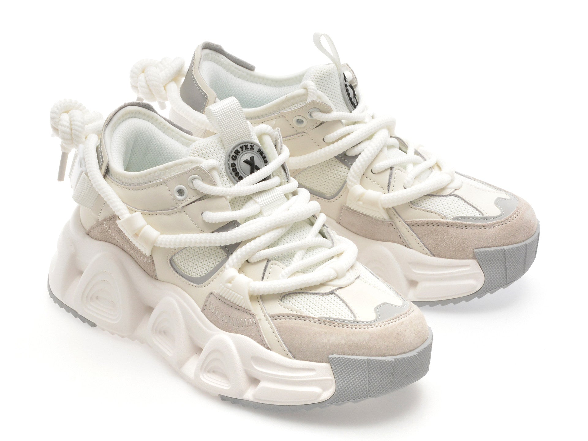 Pantofi sport GRYXA albi, 24120, din material textil