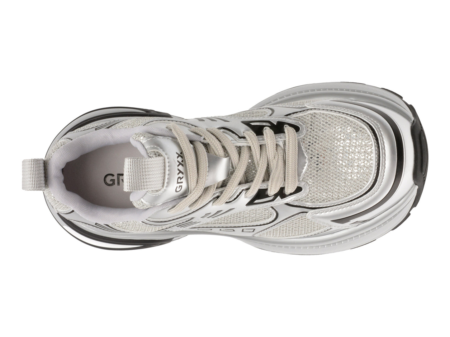 Pantofi sport GRYXA argintii, 1199, din material textil