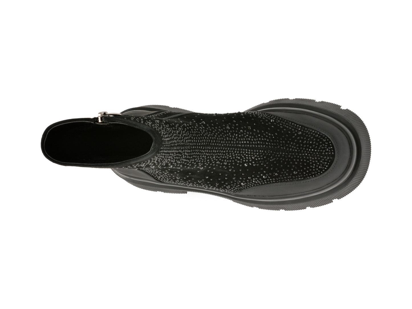 Ghete GRYXA negre, KR381, din piele intoarsa
