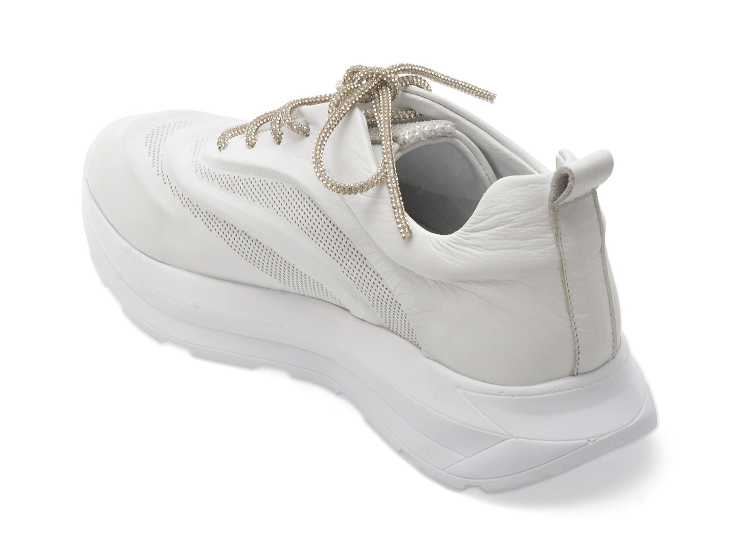 Pantofi sport GRYXA albi, 92241, din piele naturala